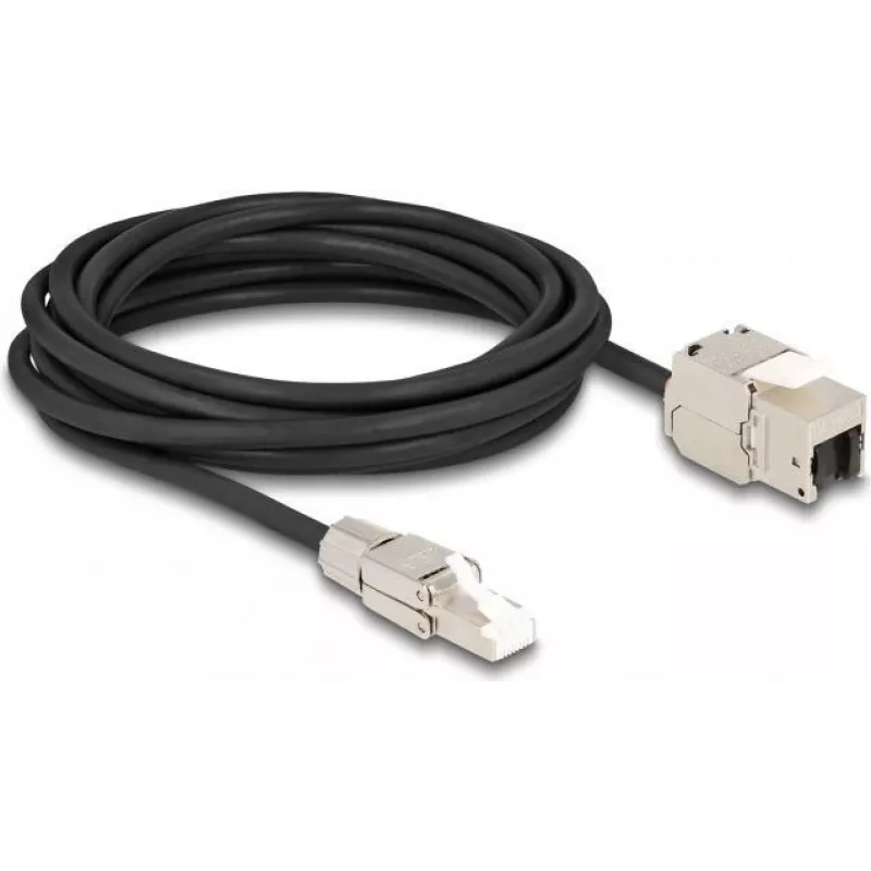 DeLOCK kabel ze złączem RJ45 do montażu w terenie do modułu Keystone RJ45 gniazdo Cat.6A 5 m
