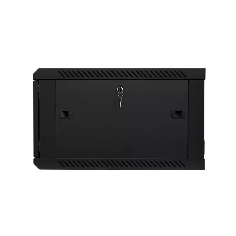 Szafa rackowa instalacyjna naścienna Lanberg 19'' 6U 600x600mm czarna (szklane drzwi)