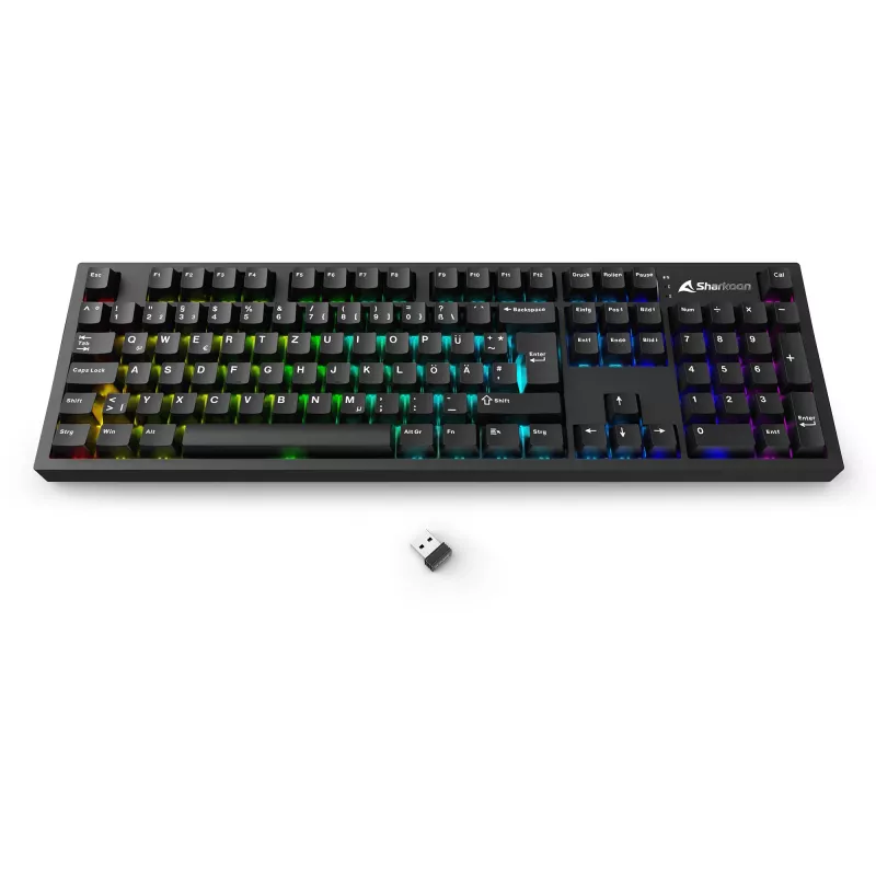 Mechaniczna klawiatura Sharkoon OfficePal KB70W — liniowe, ciche przełączniki, bezprzewodowa