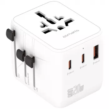 Adapter podróżny 20W GaN Nomad 2xUSB-C + 1xA
