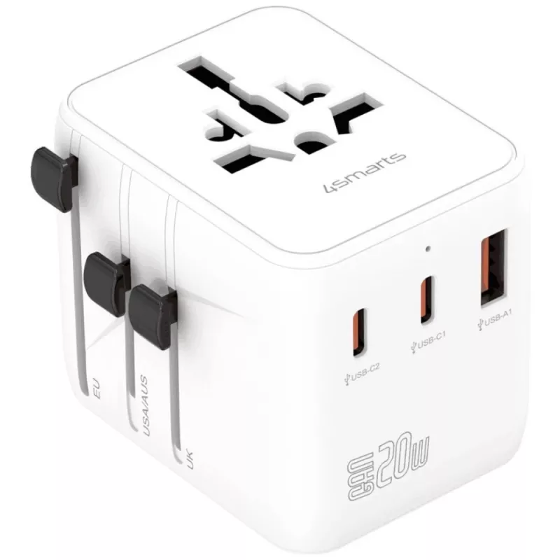 Adapter podróżny 20W GaN Nomad 2xUSB-C + 1xA