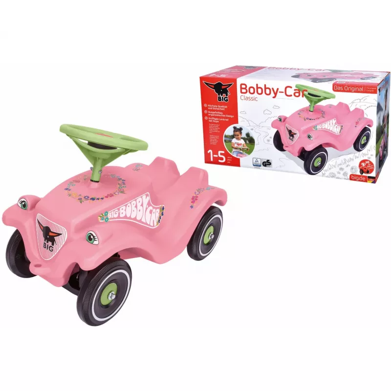 Bobby-Car-Classic Flower, Rutscher pink/Light Green
