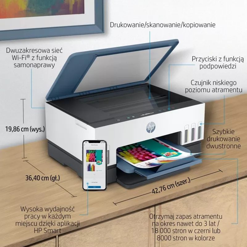 HP Smart Tank 675 All-in-One atramentowa termiczna A4 4800 x 1200 DPI 12 str./min Wi-Fi