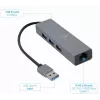 Gembird A-AMU3-LAN-01 adapter USB-A na Gigabit LAN z 3-portowym hubem USB 3.0, czarny