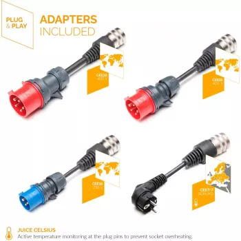 Juice Technology JUICE BOOSTER 3 air Country EU Traveller Set (antracytowo-czarny, 1,4 – 11 kW, kabel 3,1 metra)