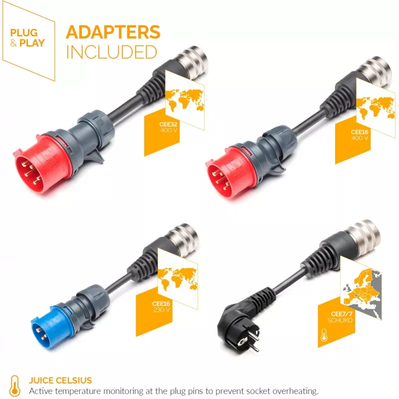 Juice Technology JUICE BOOSTER 3 air Country EU Traveller Set (antracytowo-czarny, 1,4 – 11 kW, kabel 3,1 metra)