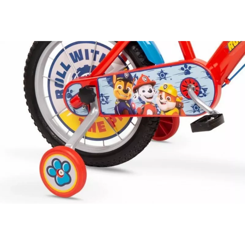 Rower dziecięcy Toimsa 16 cali Paw Patrol czerwony model 1678, koła 16-calowe, jednobiegowy