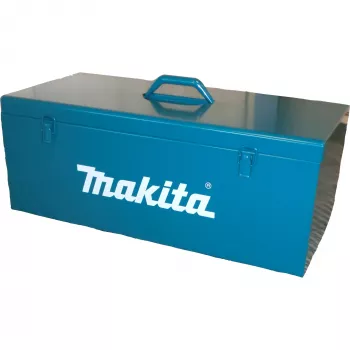 Makita 823333-4 metalowa walizka transportowa do pił łańcuchowych elektrycznych, niebieska