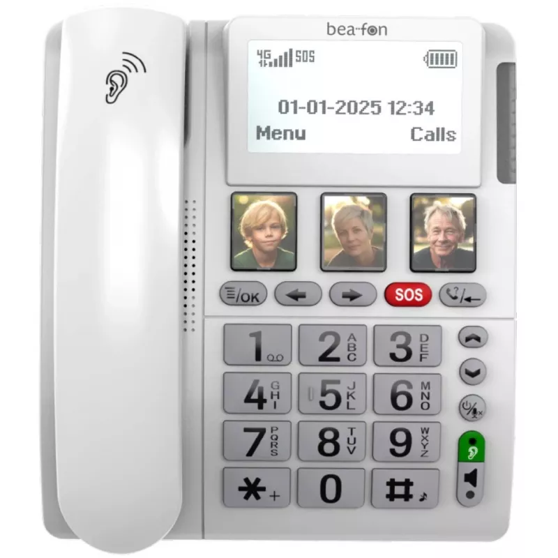 Bea-fon ML10 LTE (telefon biurkowy 4G) biały z bransoletką SOS