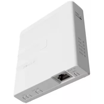 Zasilacz PoE MikroTik GPEN21 z obsługą SFP, Gigabit Ethernet (10/100/1000 Mbps), 2 porty RJ-45, biały, wejście 12–57V