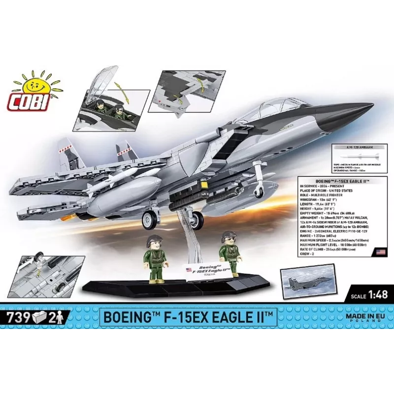 Klocki konstrukcyjne Cobi Boeing F-15EX Eagle II zestaw modelarski COIB-5900, kolekcjonerski model do sklejania