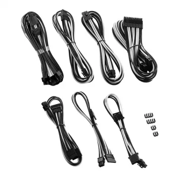 CableMod C-Series PRO ModMesh 12VHPWR kabel Kit dla Corsair RM, RMi, RMx (Czarny Label) - czarny/biały