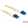 Kabel światłowodowy DELOCK 80158 OS2 25 m, 2x LC na 2x LC, 9 µm, pełny dupleks, żółty/niebieski