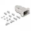 Osłona wtyku DELOCK Obudowa D-Sub 9-pin męski/żeński z odciążeniem, srebrna, tworzywo, 31,6×46,2×15,6 mm