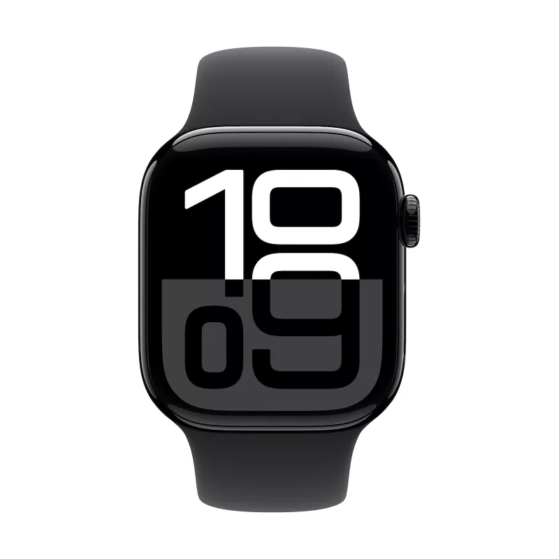 Zegarek Series 10 GPS + Cellular 42 mm Jet Black Aluminium Case z czarnym paskiem Sport Band - M/L