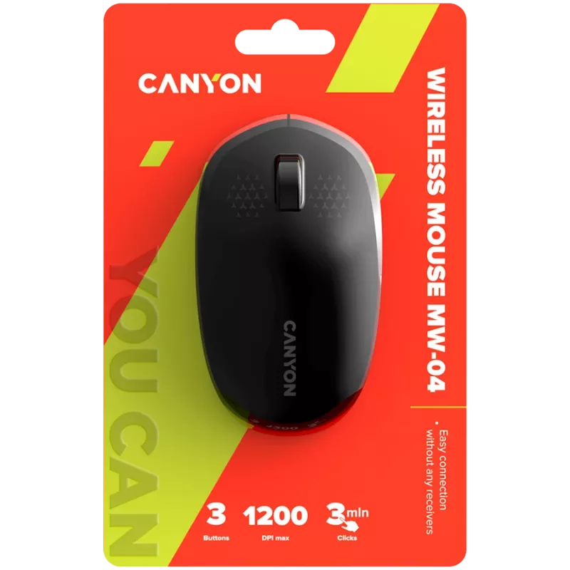 Mysz CANYON MW-04 3 przyciski BT bezprzewodowa czarna
