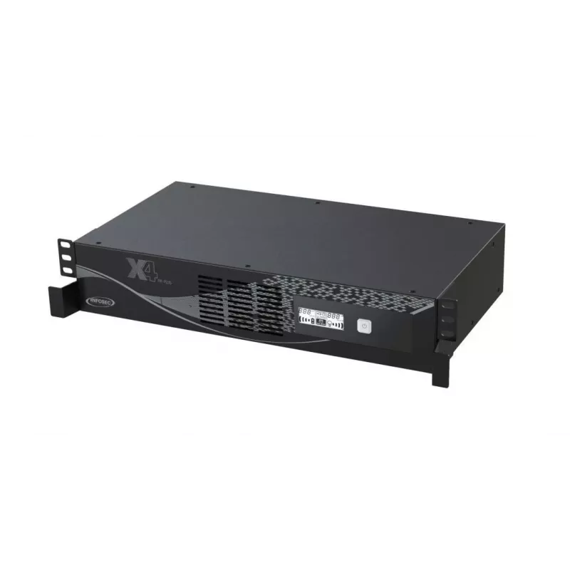 UPS Rack Infosec X4 2000 RM Plus 2 kVA / 1200 W, 10 gniazd typu F, LCD, Line-Interactive