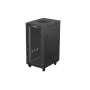 Szafa rackowa stojąca LANBERG 19 cali 24U 600x800 mm czarna z drzwiami szklanymi i wycięciem na LCD (płaski Pack) v2