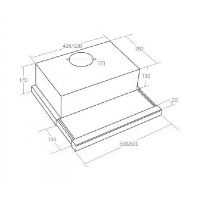 Okap WK-7 Light Eco 60 Glass czarny