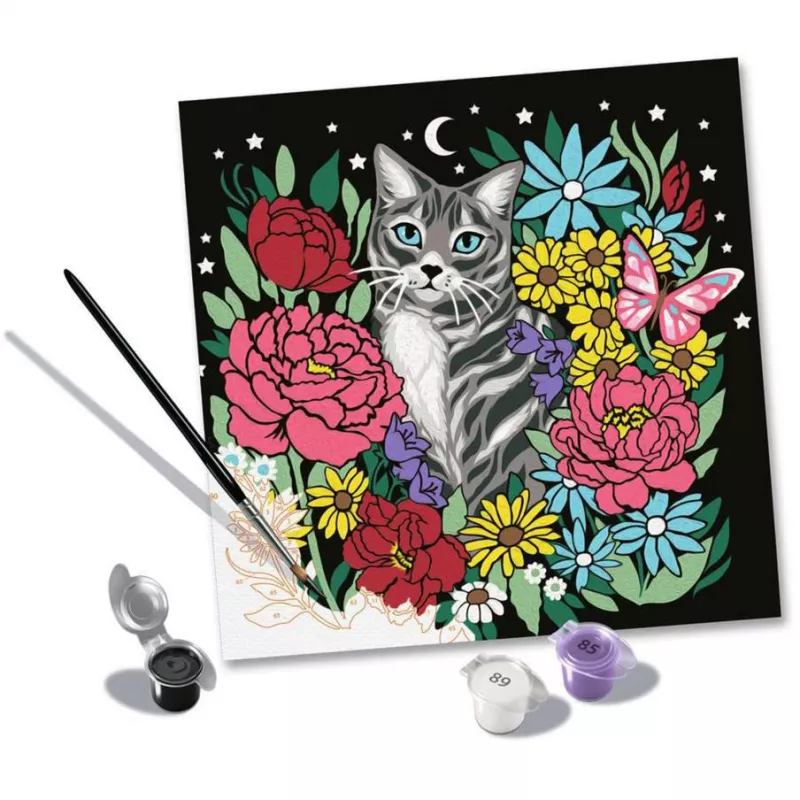Zestaw do malowania po numerkach Ravensburger CreArt Pixie Cold Cat (model 25855) – zestaw do malowania na płótnie