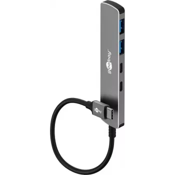 Goobay cienki 4-Port USB-Hub USB-C to/USB-A 5 Gbit/s - -Wtyczka USB 3.2> (79159)