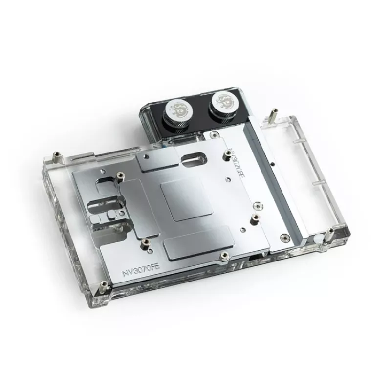 Blok wodny BitsPower Classic VGA BP-VG3070FE — 125×171,4×28,4 mm, RGB 3‑pin, czarny/srebrny/przezroczysty