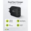 USB-C Dual-Fast Charger, PD, GaN, 65 W (czarny, 1x USB-C, 1x USB-A, Power Delivery)