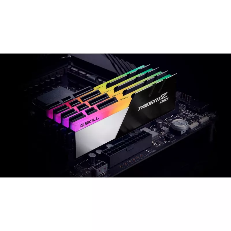 DIMM 64 GB DDR4-3200 (4x 16 GB) Quad-Kit, Arbeitsspeicher schwarz/weiß, F4-3200C16Q-64GTZN, Trident Z Neo, INTEL XMP