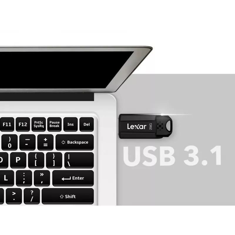 Pamięć USB Lexar JumpDrive S80 256 GB, USB typu A, USB 3.2 Gen 1, czarny, 20 g
