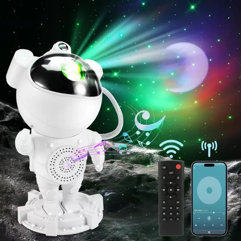 Lampa projektor gwiazd Hawk HW-STAR01 z wbudowanym głośnikiem — projektor galaktycznego światła