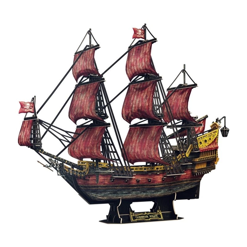 Puzzle 3D cubicfun Queen Anne's Revenge Anniversary Version – model 306-T4040H, kolekcjonerski statek do montażu