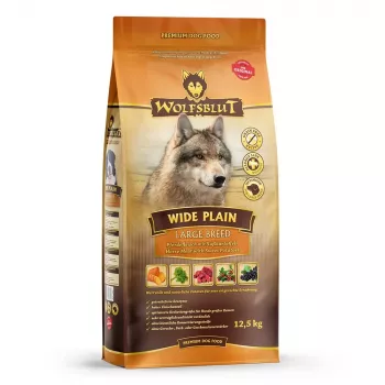 Sucha karma dla psa Wolfsblut Wide Plain Large Breed — koń i bataty, 12,5 kg, 24% białka, 10% tłuszczu