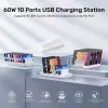 Stacja ładująca Unitek 10X USB 2.4A 60W Biała