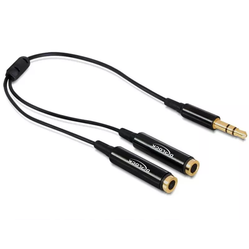 Kabel audio DeLOCK 65356 0,25 m 3,5 mm 2 x 3,5 mm Czarny
