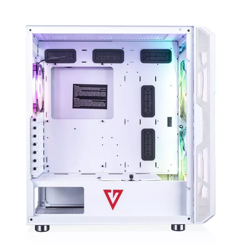 Obudowa PC MODECOM AMIRANI ARGB Midi Tower Biała — ATX/ITX, 35 cm GPU, 16.5 cm cooler CPU, 2x200 mm wentylatory