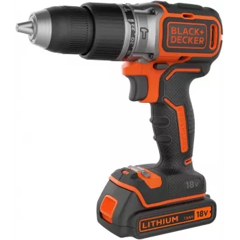 Wiertarka pistoletowa Czarny & Decker BCD383D2XK-QW 18 V, 2 Ah x2, uchwyt 13 mm, pomarańczowa
