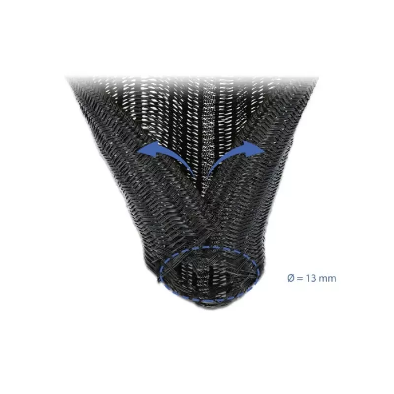 Oplot pleciony DeLOCK 18922 10 m x 13 mm czarny
