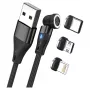 Kabel USB RealPower MagneticCharge3 1m USB A Czarny