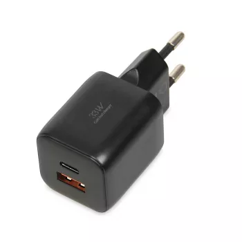 Zewnętrzny zasilacz sieciowy IBOX ILUC42B 12V 2A, 33W, USB-A + USB-C PD3.0, QuickCharge 3.0, uniwersalny