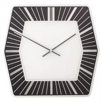 Zegar ścienny NeXtime 8128zw Hexagon, 43x43 cm, biały