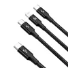 Baseus Rapid 3-w-1 kabel USB 1.5 m USB A USB C/Micro USB A/Lightning Czarny