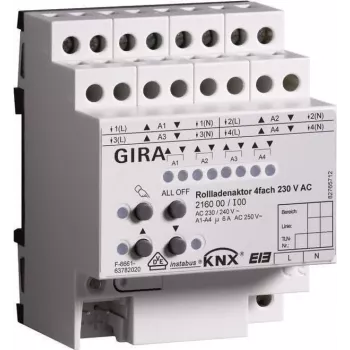 Siłownik GIRA 216000 KNX/EIB rolety 4-kanałowy 230VAC REG (216000)
