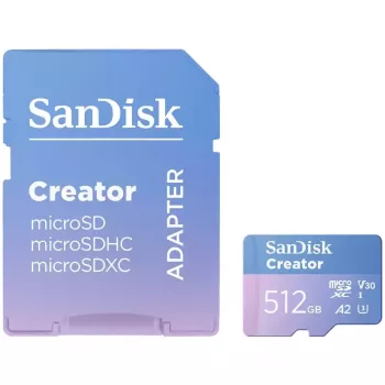 Karta pamięci SanDisk Creator MicroSD 512 GB z szybkością transferu do 190 MB/s