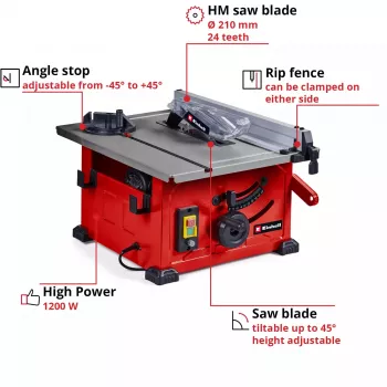 Table saw EINHELL TC-TS 8 with 210 mm blade, 230 V
