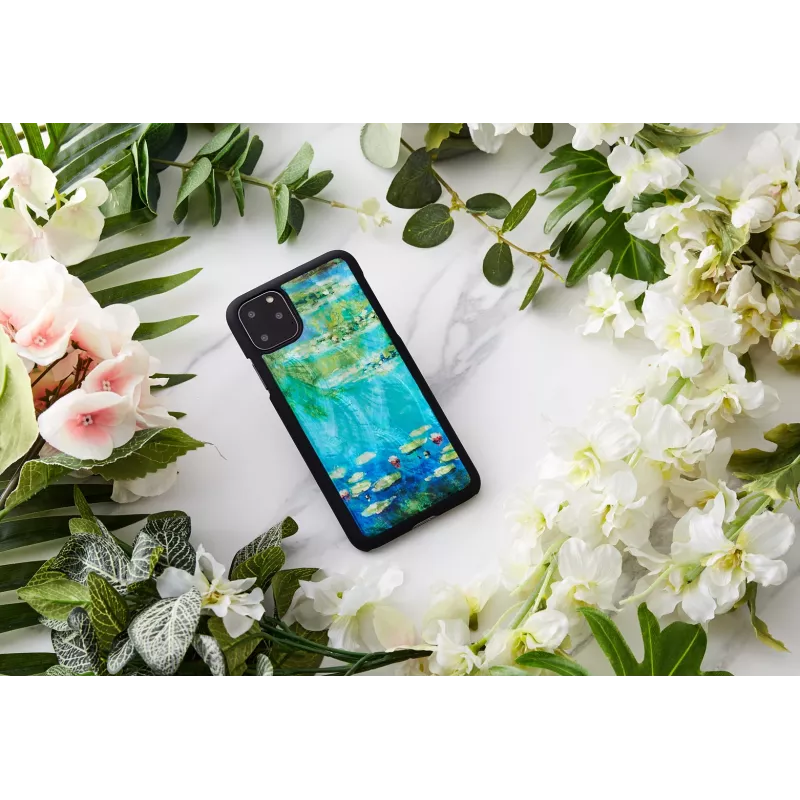 Etui iKins do iPhone 11 Pro Max — wzór lilii wodnych, czarne