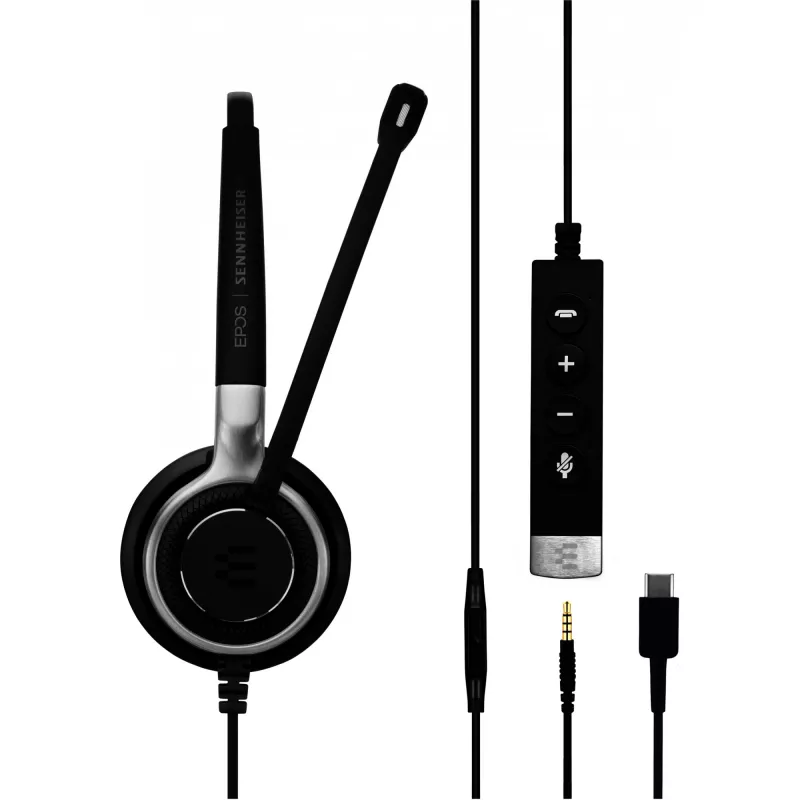 EPOS Sennheiser Headset Impact SC 635 USB-C 3,5mm USBC 3,5mm mono czarny srebrny (1000669)