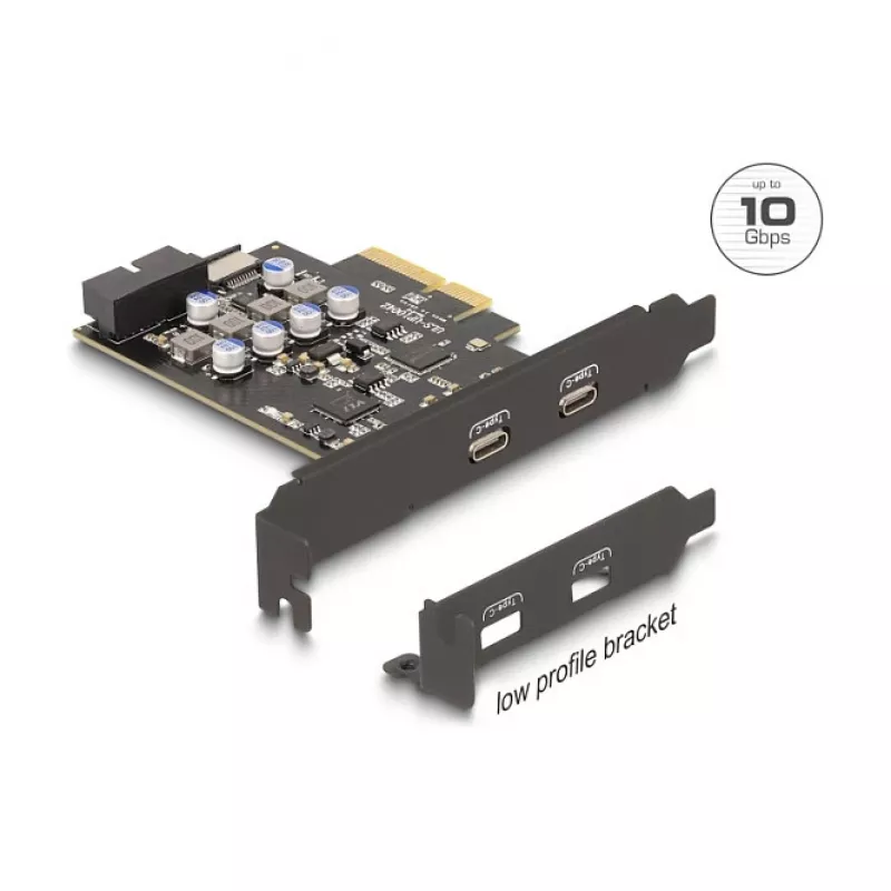 Karta PCI Express x4 DELOCK 90345 z 2 zewnętrznymi portami USB Type-C