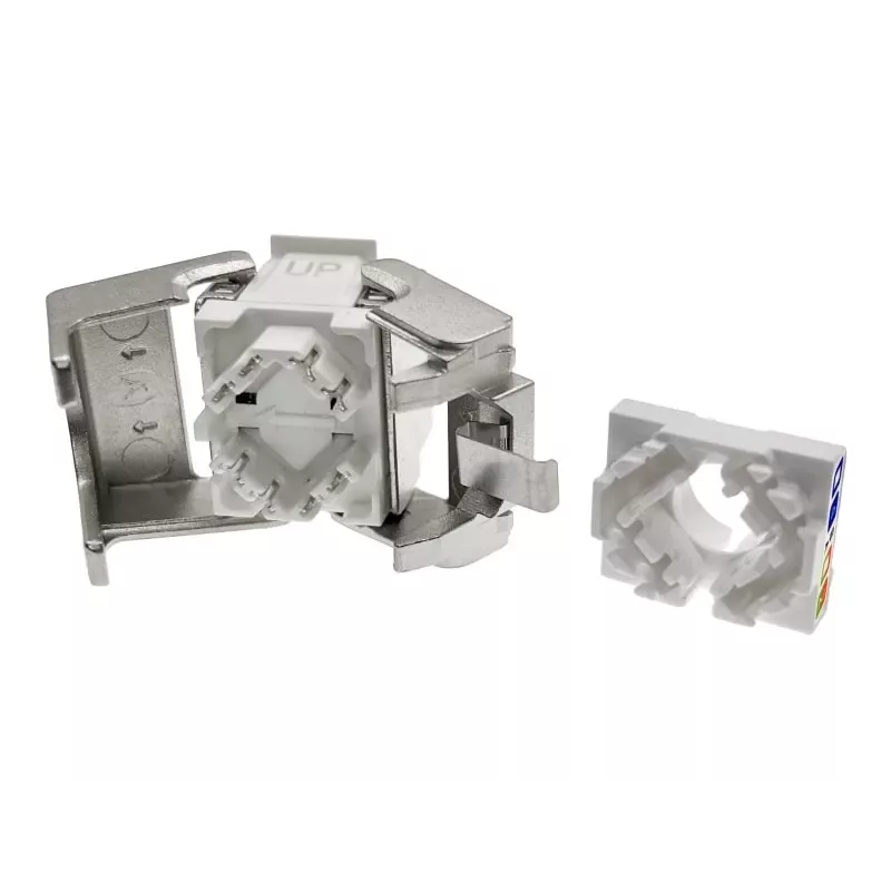 Moduł keystone Alantec MB005-1 płaski, ze stali nierdzewnej, RJ-45, żeński, Cat6a, AWG 22/24