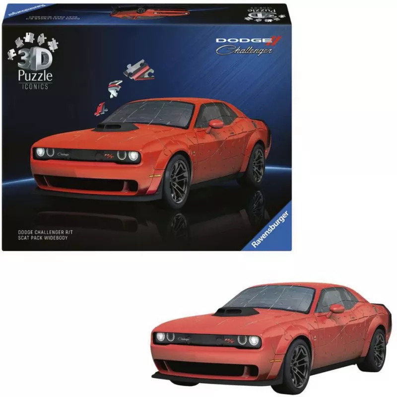 3D puzzle Ravensburger Dodge Challenger R/T Scat Pack Widebody – seria Iconics, replika modelu