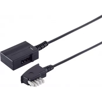 Kabel telefoniczny ShiverPeaks S-Impuls 70215 15 m TAE F czarny płaski męski/żeński
